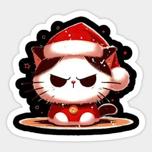 Grumpy christmas cat Sticker